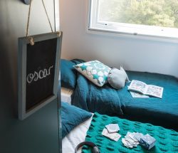 Chambre enfants location mobil home finistere Taos luxe